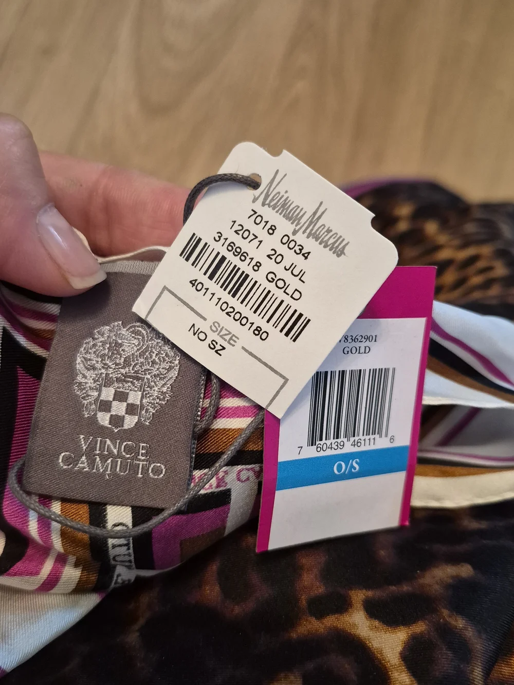 NWT Vince Camuto Prairie Leopard Square Scarf | Designer Animal Print | Silk